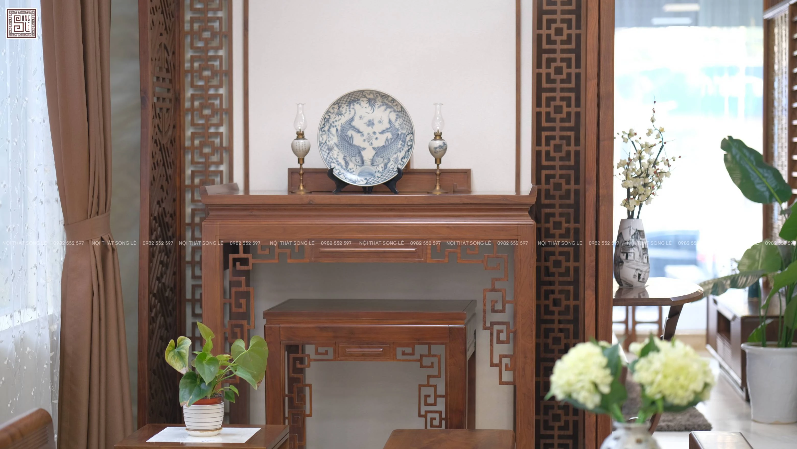 bàn thờ gỗ tự nhiên