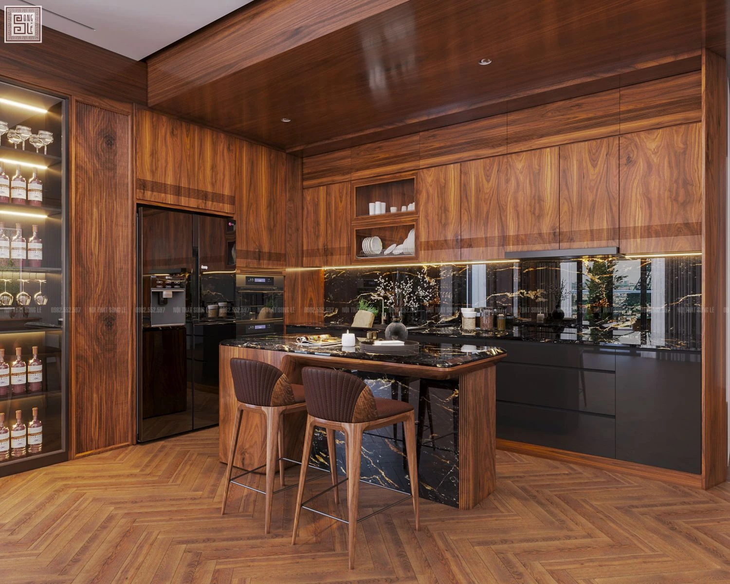 Nội thất chung cư gỗ tự nhiên