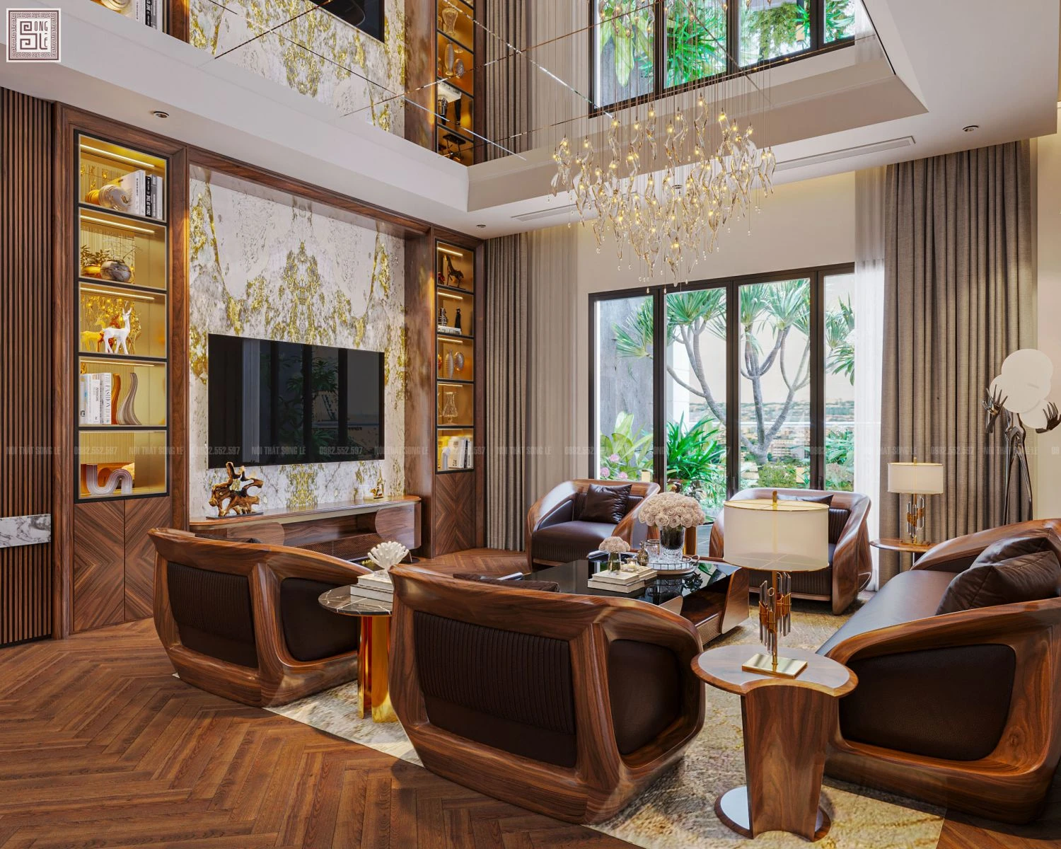 nội thất chung cư gỗ tự nhiên