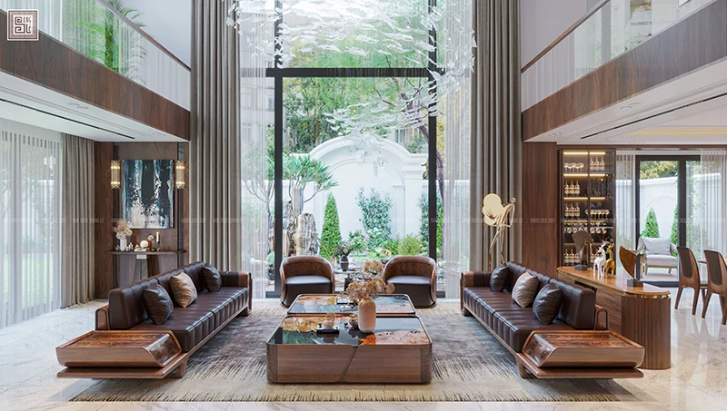 Bố trí phòng khách chuẩn phong thủy cho nhà biệt thự