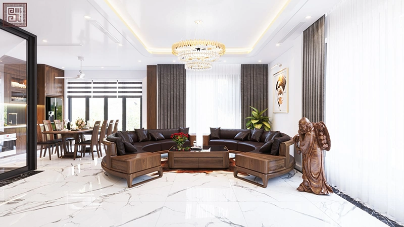 Sofa tròn đẳng cấp cho không gian phòng khách biệt thự