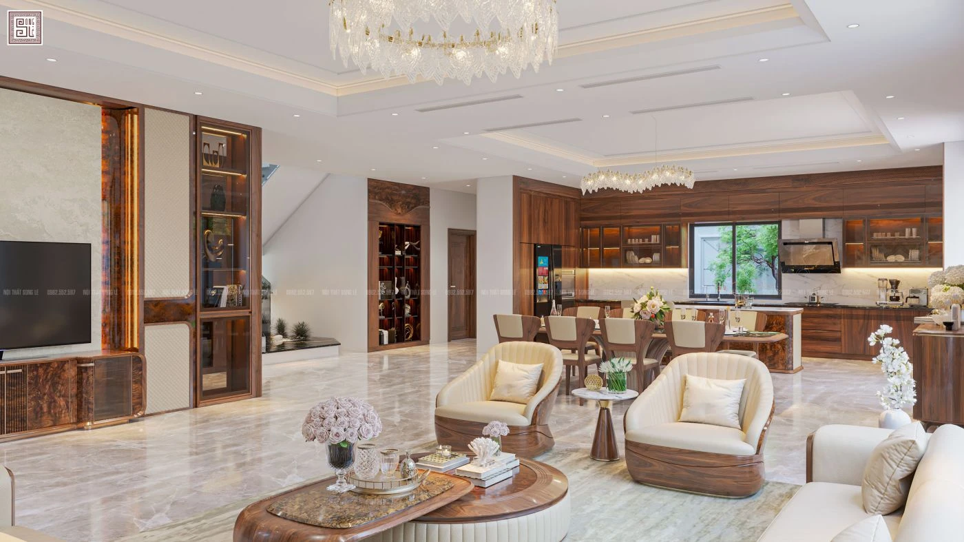 Nội thất phòng khách gỗ tự nhiên