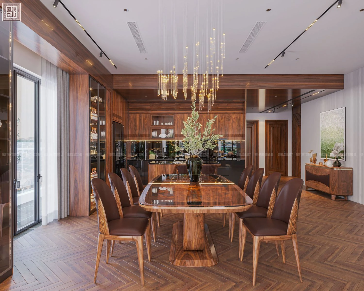 Nội thất phòng bếp gỗ tự nhiên