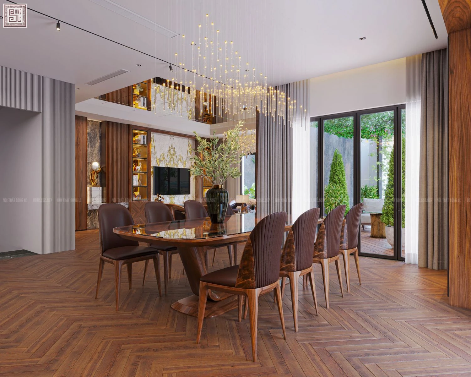 Nội thất phòng bếp gỗ tự nhiên