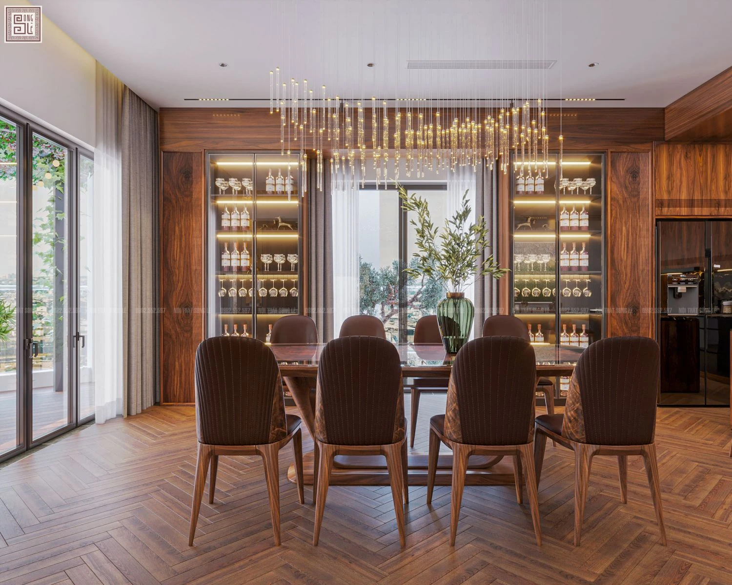 Nội thất phòng bếp gỗ tự nhiên