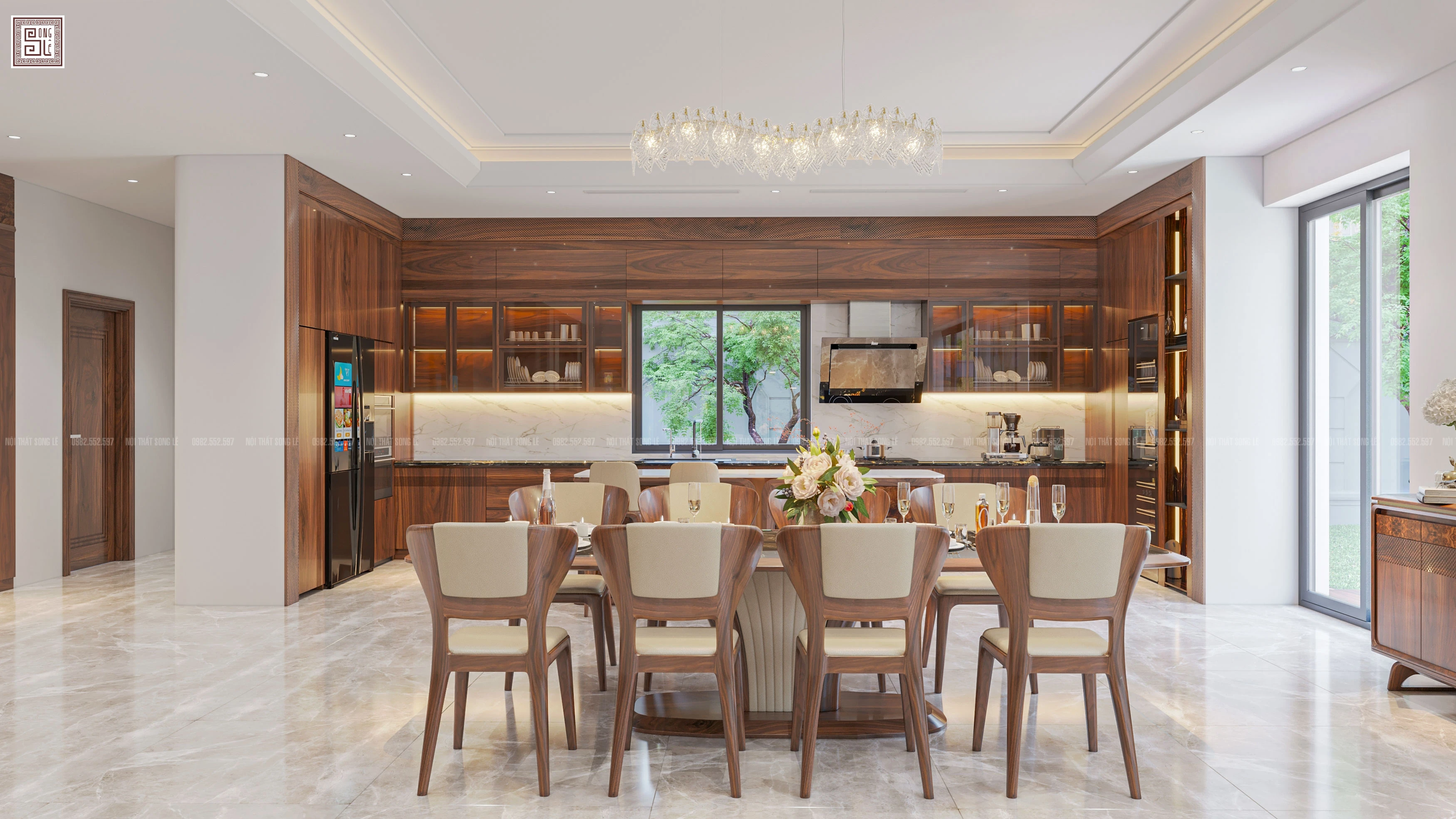 Tủ bếp gỗ tự nhiên