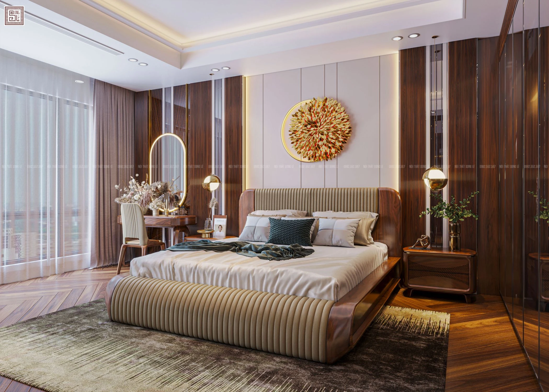 Nội thất phòng ngủ gỗ tự nhiên