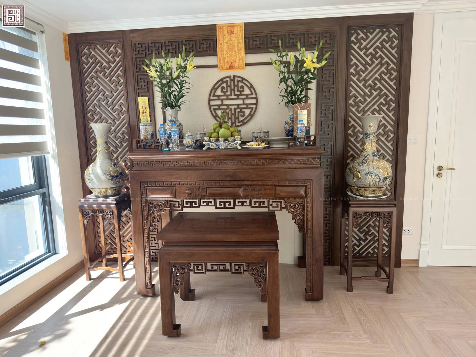 Nội thất phòng thờ gỗ tự nhiên